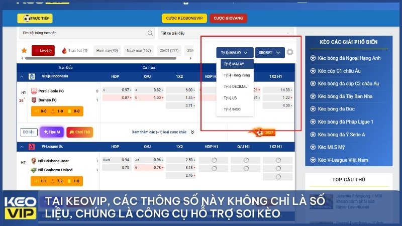“Tại Keovip, các thông số này không chỉ là số liệu, chúng là công cụ hỗ trợ soi kèo toàn diện cho cả người mới và dân chơi chuyên nghiệp tại BET69.”